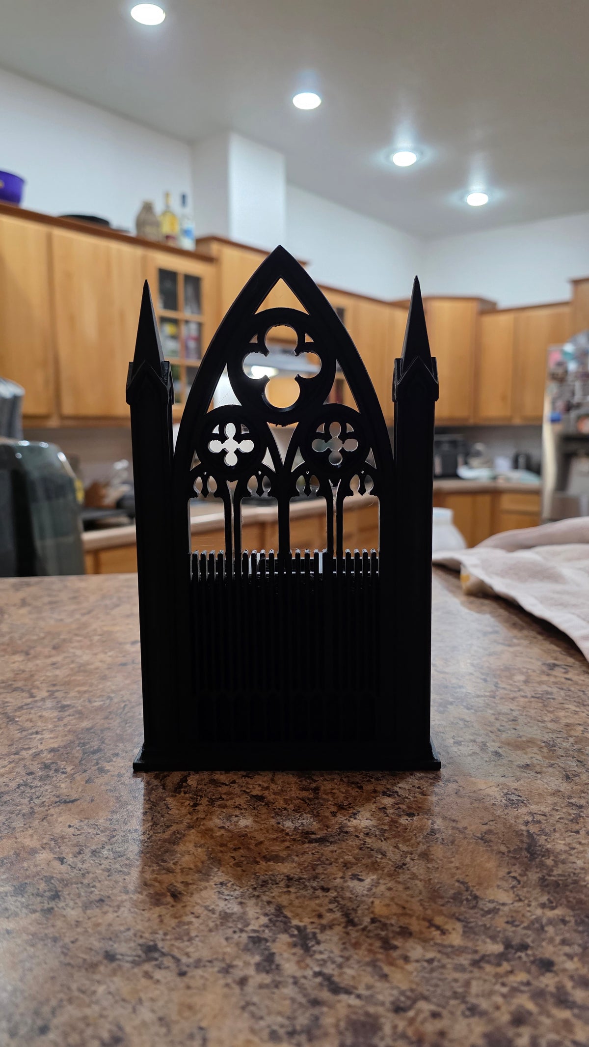 Gothic Cathedral Pen & Pencil Organizer | 3D Printed Dark Academia Desk Caddy | Spired Tracery Desk Storage