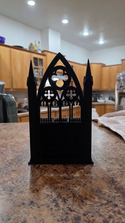 Gothic Cathedral Pen & Pencil Organizer | 3D Printed Dark Academia Desk Caddy | Spired Tracery Desk Storage